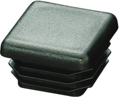 Caplugs - Square Finishing Plug for 10 to 14 Gauge Panels, for 3/4" Tube Diam - 0.43" Deep, Low-Density Polyethylene, Black - Benchmark Tooling