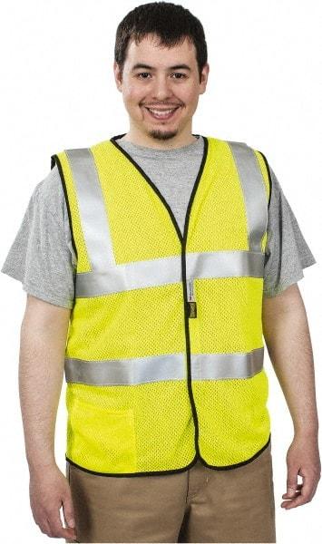 OccuNomix - Size L Flame Resistant/Retardant Yellow Solid General Purpose Vest - 40 to 42" Chest, ANSI 107-2015, ASTM F1506, ATPV=5.1 cal/Sq cm, NFPA 70E/HRC=1, Hook & Loop Closure, 1 Pocket, Modacrylic/Aramid Blend - Benchmark Tooling