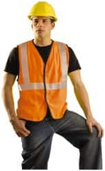 OccuNomix - Size XL Flame Resistant/Retardant Orange Solid General Purpose Vest - 44 to 46" Chest, ANSI 107-2015, ASTM F1506, ATPV=5.4 cal/Sq cm, NFPA 70E/HRC=1, Hook & Loop Closure, 1 Pocket, Modacrylic/Aramid Blend - Benchmark Tooling