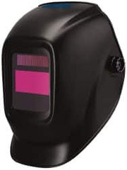PRO-SAFE - 5-1/4" Window Width x 4-1/2" Window Height, 9 to 13 Shade Auto-Darkening Lens, Fixed Front Welding Helmet - Black Nylon Clear Lens - Benchmark Tooling