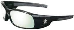 MCR Safety - Clear Mirror Lenses, Framed Safety Glasses - Anti-Fog, Scratch Resistant, Black Polycarbonate Frame, Wrap Around - Benchmark Tooling