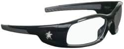 MCR Safety - Clear Lenses, Framed Safety Glasses - Scratch Resistant, Black Polycarbonate Frame, Wrap Around - Benchmark Tooling