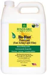 Renewable Lubricants - 1 Gal Bottle Thin Oily Film Penetrant/Lubricant - -22°F to 208°F - Benchmark Tooling