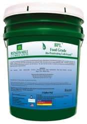 Renewable Lubricants - 5 Gal Pail Thin Oily Film Penetrant/Lubricant - 0°F to 280°F, Food Grade - Benchmark Tooling