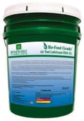 Renewable Lubricants - 5 Gal Pail, ISO 32, Air Tool Oil - -20°F to 230°, 29.33 Viscosity (cSt) at 40°C, 7.34 Viscosity (cSt) at 100°C, Series Bio-Food Grade - Benchmark Tooling