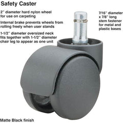 Master Caster - Cushions, Casters & Chair Accessories Type: Caster Set For Use With: Office and Home Furniture - Benchmark Tooling