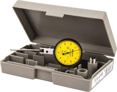 Mitutoyo - 1 mm Range, 0.01 mm Dial Graduation, Horizontal Dial Test Indicator - 1.5748 Inch Yellow Dial, 0-50-0 Dial Reading, Accurate to 0.01 Inch - Benchmark Tooling