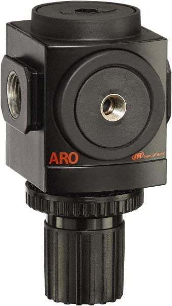 ARO/Ingersoll-Rand - 3/8 NPT Port, 179 CFM, Aluminum Standard Regulator - 0 to 140 psi Range, 250 Max psi Supply Pressure, 1/8" Gauge Port Thread, 3.15" Wide x 5.472" High - Benchmark Tooling