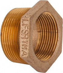 Merit Brass - Class 125, 1-1/2 x 1-1/4" Internal Pipe, Lead Free Brass Hex Bushing - MNPT x FNPT - Benchmark Tooling