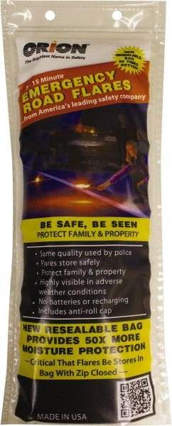 ORION Safety - 18 Piece, Road Flare Highway Safety Kit - Eighteen 15 Minute Flares - Benchmark Tooling