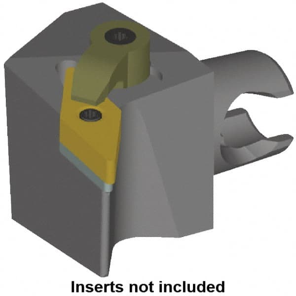 Kennametal - Left Hand Cut, Size KM25, VN.. Insert Compatiblity, Modular Turning & Profiling Cutting Unit Head - 28.5mm Ctr to Cutting Edge, 30mm Head Length, Series KM Mini - Benchmark Tooling