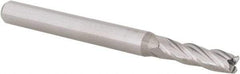 Accupro - 5/32", 4 Flute, Single End, Solid Carbide, 0.015" Corner Radius End Mill - 2" OAL, 30° Helix, Right Hand Flute, 9/16" LOC, Right Hand Cut - Benchmark Tooling