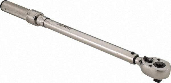 CDI - 1/2" Drive Micrometer Torque Wrench - 34 N/m to 197 N/m Torque, 19" OAL, 1.4 N/m Graduation, Pear Head - Benchmark Tooling