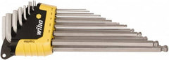 Wiha - 13 Piece L-Key Ball End Hex Key Set - Hex Range 0.05 to 3/8" - Benchmark Tooling