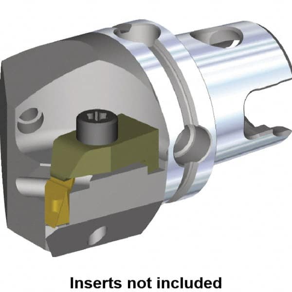 Kennametal - NU3L Insert, 50mm Head Length, Modular Grooving Cutting Unit Head - Right Hand Cut, System Size KM50, Through Coolant, Series Top Notch - Benchmark Tooling