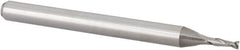 Accupro - 3/64", 0.141" LOC, 1/8" Shank Diam, 1-1/2" OAL, 2 Flute, Solid Carbide Square End Mill - Single End, Uncoated, Spiral Flute, 30° Helix, Centercutting, Right Hand Cut, Right Hand Flute, Series Miniature - Benchmark Tooling