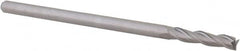 Accupro - 1/8", 5/8" LOC, 1/8" Shank Diam, 2-1/2" OAL, 3 Flute, Solid Carbide Square End Mill - Single End, Uncoated, Spiral Flute, 30° Helix, Centercutting, Right Hand Cut, Right Hand Flute, Series Miniature - Benchmark Tooling