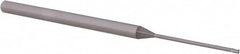Accupro - 0.04", 0.06" LOC, 1/8" Shank Diam, 2-1/2" OAL, 3 Flute, Solid Carbide Square End Mill - Single End, Uncoated, Spiral Flute, 30° Helix, Centercutting, Right Hand Cut, Right Hand Flute, Series Miniature - Benchmark Tooling