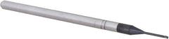 Accupro - 1/32", 0.046" LOC, 1/8" Shank Diam, 2-1/2" OAL, 3 Flute, Solid Carbide Square End Mill - Single End, AlTiN Finish, Spiral Flute, 30° Helix, Centercutting, Right Hand Cut, Right Hand Flute, Series Miniature - Benchmark Tooling