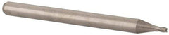 Accupro - 3/64", 0.07" LOC, 1/8" Shank Diam, 1-1/2" OAL, 4 Flute, Solid Carbide Square End Mill - Single End, Uncoated, Spiral Flute, 30° Helix, Centercutting, Right Hand Cut, Right Hand Flute, Series Miniature - Benchmark Tooling