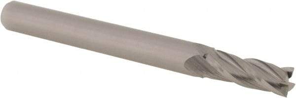 Accupro - 7/32", 5/8" LOC, 1/4" Shank Diam, 2-1/2" OAL, 4 Flute, Solid Carbide Square End Mill - Single End, Uncoated, Spiral Flute, 30° Helix, Centercutting, Right Hand Cut, Right Hand Flute, Series Miniature - Benchmark Tooling