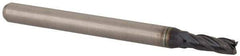 Accupro - 3/32", 0.279" LOC, 1/8" Shank Diam, 1-1/2" OAL, 4 Flute, Solid Carbide Square End Mill - Single End, AlTiN Finish, Spiral Flute, 30° Helix, Centercutting, Right Hand Cut, Right Hand Flute, Series Miniature - Benchmark Tooling