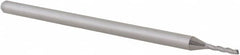 Accupro - 3/64", 1/4" LOC, 1/8" Shank Diam, 2-1/2" OAL, 3 Flute, Solid Carbide Square End Mill - Single End, Uncoated, Spiral Flute, 30° Helix, Centercutting, Right Hand Cut, Right Hand Flute, Series Miniature - Benchmark Tooling