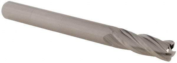 Accupro - 1/4", 4 Flute, Single End, Solid Carbide, 0.03" Corner Radius End Mill - 2-1/2" OAL, 30° Helix, Right Hand Flute, 3/4" LOC, Right Hand Cut - Benchmark Tooling