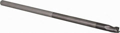 Accupro - 1/4", 3 Flute, Single End, Solid Carbide, 0.015" Corner Radius End Mill - 6" OAL, 30° Helix, Right Hand Flute, 3/8" LOC, Right Hand Cut, 3" Extended Reach - Benchmark Tooling