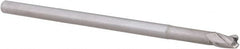 Accupro - 1/8", 3 Flute, Single End, Solid Carbide, 0.03" Corner Radius End Mill - 2-1/2" OAL, 30° Helix, Right Hand Flute, 3/16" LOC, Right Hand Cut, 5/8" Extended Reach - Benchmark Tooling