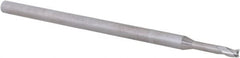 Accupro - 5/64", 3 Flute, Single End, Solid Carbide, 0.005" Corner Radius End Mill - 2-1/2" OAL, 30° Helix, Right Hand Flute, 0.117" LOC, Right Hand Cut, 0.406" Extended Reach - Benchmark Tooling