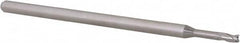 Accupro - 5/64", 0.117" LOC, 1/8" Shank Diam, 2-1/2" OAL, 3 Flute, Solid Carbide Square End Mill - Single End, Uncoated, Spiral Flute, 30° Helix, Centercutting, Right Hand Cut, Right Hand Flute, Series Miniature - Benchmark Tooling