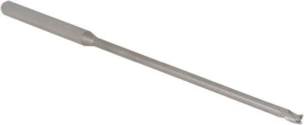 Accupro - 5/64", 0.117" LOC, 1/8" Shank Diam, 3" OAL, 3 Flute, Solid Carbide Square End Mill - Single End, Uncoated, Spiral Flute, 30° Helix, Centercutting, Right Hand Cut, Right Hand Flute, Series Miniature - Benchmark Tooling