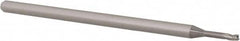 Accupro - 1/16", 0.093" LOC, 1/8" Shank Diam, 2-1/2" OAL, 3 Flute, Solid Carbide Square End Mill - Single End, Uncoated, Spiral Flute, 30° Helix, Centercutting, Right Hand Cut, Right Hand Flute, Series Miniature - Benchmark Tooling
