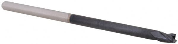 Accupro - 1/8", 0.187" LOC, 1/8" Shank Diam, 2-1/2" OAL, 3 Flute, Solid Carbide Square End Mill - Single End, AlTiN Finish, Spiral Flute, 30° Helix, Centercutting, Right Hand Cut, Right Hand Flute, Series Miniature - Benchmark Tooling