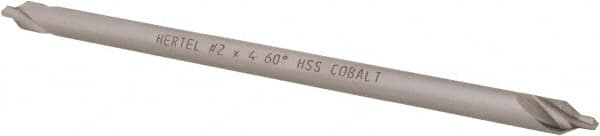 Hertel - #2 Plain Cut 60° Incl Angle Cobalt Combo Drill & Countersink - Benchmark Tooling