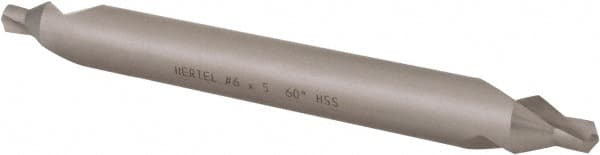 Hertel - #6 Plain Cut 60° Incl Angle High Speed Steel Combo Drill & Countersink - Benchmark Tooling