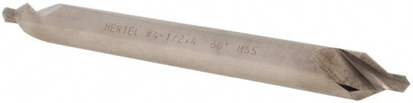 Hertel - #4-1/2 Plain Cut 60° Incl Angle High Speed Steel Combo Drill & Countersink - Benchmark Tooling