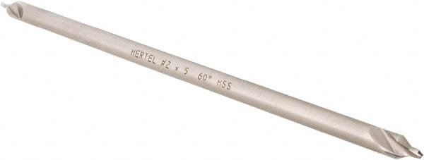 Hertel - #2 Plain Cut 60° Incl Angle High Speed Steel Combo Drill & Countersink - Benchmark Tooling