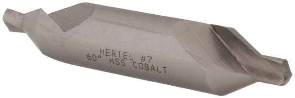 Hertel - #7 Plain Cut 60° Incl Angle Cobalt Combo Drill & Countersink - Benchmark Tooling