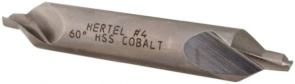 Hertel - #4 Plain Cut 60° Incl Angle Cobalt Combo Drill & Countersink - Benchmark Tooling