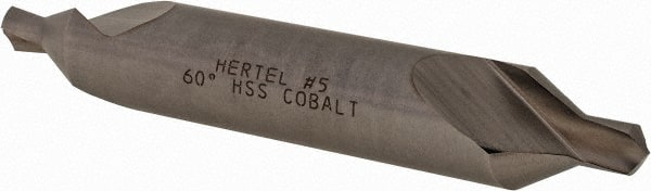 Hertel - #5 Plain Cut 60° Incl Angle Cobalt Combo Drill & Countersink - Benchmark Tooling