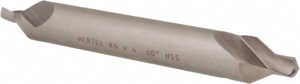 Hertel - #6 Plain Cut 60° Incl Angle High Speed Steel Combo Drill & Countersink - Benchmark Tooling