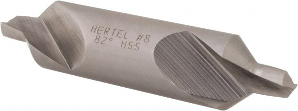 Hertel - #8 Plain Cut 82° Incl Angle High Speed Steel Combo Drill & Countersink - Benchmark Tooling