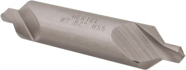 Hertel - #7 Plain Cut 82° Incl Angle High Speed Steel Combo Drill & Countersink - Benchmark Tooling