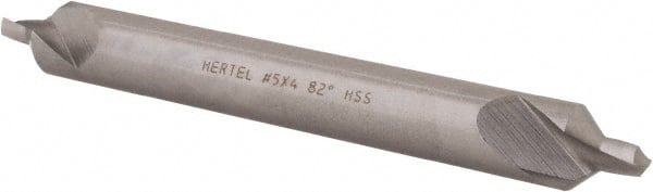 Hertel - #5 Plain Cut 82° Incl Angle High Speed Steel Combo Drill & Countersink - Benchmark Tooling