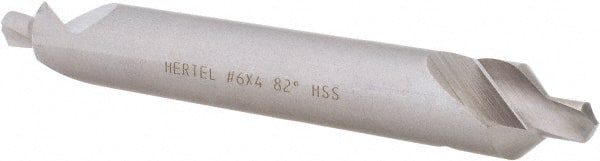 Hertel - #6 Plain Cut 82° Incl Angle High Speed Steel Combo Drill & Countersink - Benchmark Tooling