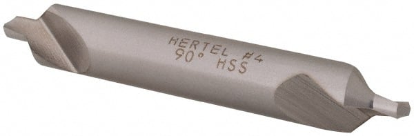 Hertel - #4 Plain Cut 90° Incl Angle High Speed Steel Combo Drill & Countersink - Benchmark Tooling