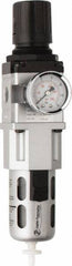 PRO-SOURCE - 3/8" NPT Port Intermediate 1 Piece Filter/Regulator FRL Unit - Polycarbonate Bowl, 77 SCFM, 145 Max psi, 8.66" High, Automatic Drain - Benchmark Tooling