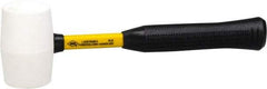 NUPLA - 1 Lb Head Soft Face Rubber Hammer - 13" OAL, 13" Long Fiberglass Handle with Grip - Benchmark Tooling